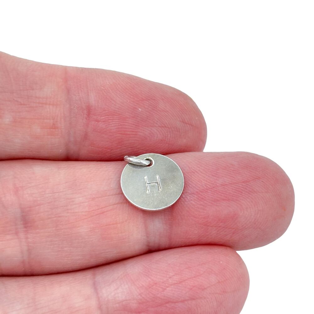 Vintage Sterling Silver 925 Initial H Disc Charm